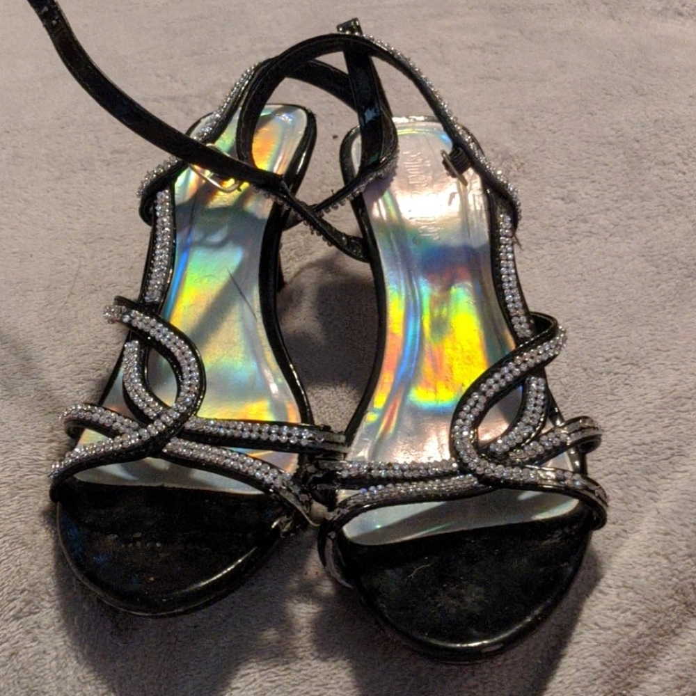 Black and silver heels